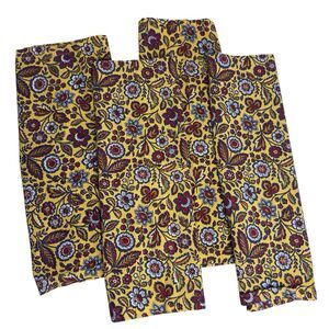 Williams Sonoma Cloth Napkins Floral Yellow English Country 20" Set 4